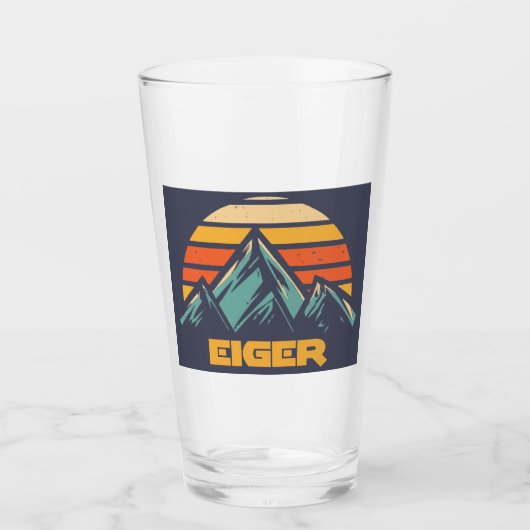 Eiger Zwitserland Retro Turquoise Glas (Voorkant)