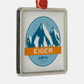 Eiger Zwitserland Stars Moon Metalen Ornament (Rechts)
