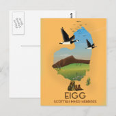 Eigg Schotse Binnen-Hebriden Kaart (Voorkant / Achterkant)