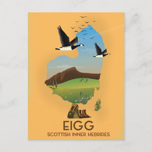 Eigg Schotse Binnen-Hebriden Kaart (Voorkant)