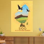 Eigg Scottish Inner Hebrides Map Canvas Afdruk (Insitu (Woonkamer))