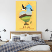 Eigg Scottish Inner Hebrides Map Canvas Afdruk (Insitu (Slaapkamer))