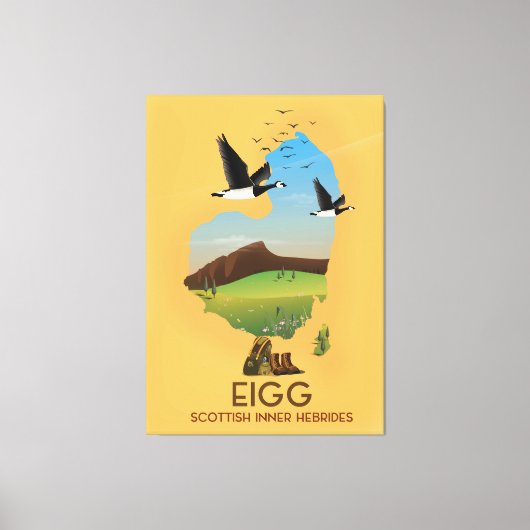 Eigg Scottish Inner Hebrides Map Canvas Afdruk (Voorkant)