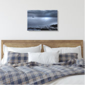 Eigg vanuit Camusdarrach Beach Canvas Afdruk (Insitu (Slaapkamer))