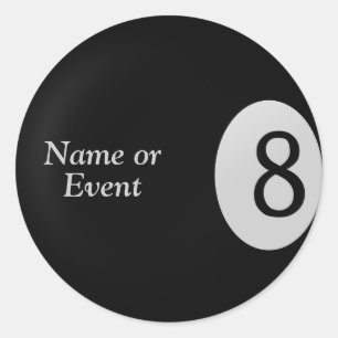 Eight Ball - Biljartbal Naam Stickers