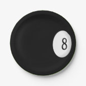 Eight Ball Billiard Theme Papieren Bordje (Voorkant)