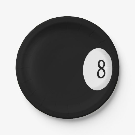 Eight Ball Billiard Theme Papieren Bordje (Voorkant)