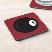 Eight Ball Red Poll Table Square Onderzetters (Linkerzijde)