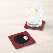 Eight Ball Red Poll Table Square Onderzetters (Rechterzijde)