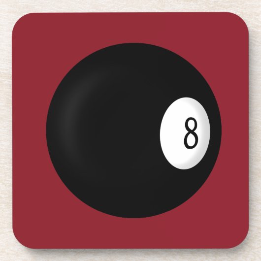 Eight Ball Red Poll Table Square Onderzetters (Voorkant)