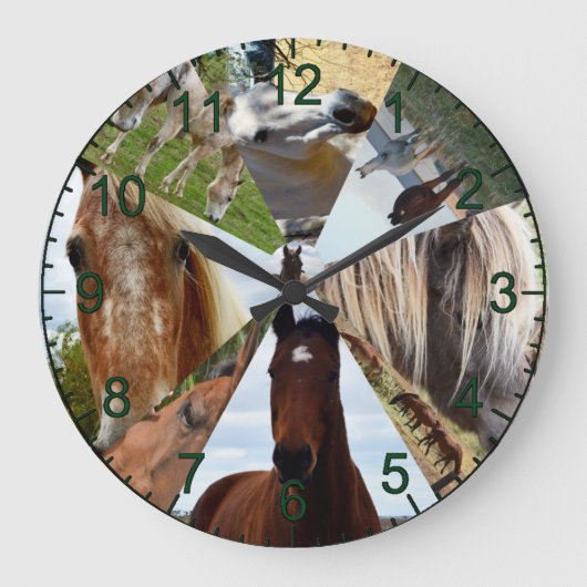 Eight Horse Triangle, Wall Clock Grote Klok (Voorkant)