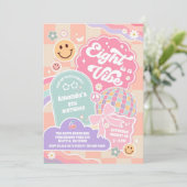 Eight Is A Vibe Cloud Regenboog Disco 8e Verjaarda Kaart (Staand voorkant)