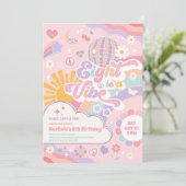 Eight Is A Vibe Disco Rainbow Sun 8th Birthday Kaart (Staand voorkant)