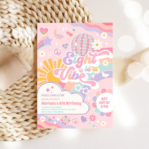 Eight Is A Vibe Disco Regenboog Zon 8e Verjaardag Kaart