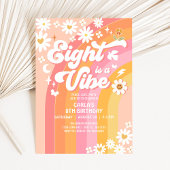Eight is een Vibe Pink Peach 8e Groovy Verjaardag Kaart
