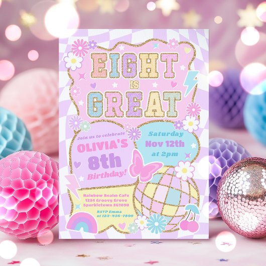Eight Is Great Preppy Varsity Patch 8e Verjaardag  Kaart