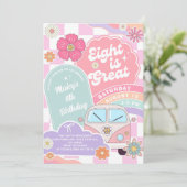  Eight is Great Rainbow Daisy Birthday Kaart (Staand voorkant)