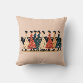 Eight Maids A Milking Cut-Out Stencil-Style 1 Kussen