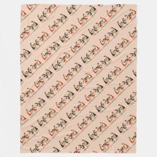 Eight Maids A Milking Cut-Out Stencil-Style 2 Fleece Deken (Voorkant)