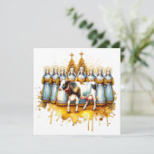 Eight Maids a Milking | Twaalf Dagen Kerstmis Feestdagenkaart (Staand voorkant)