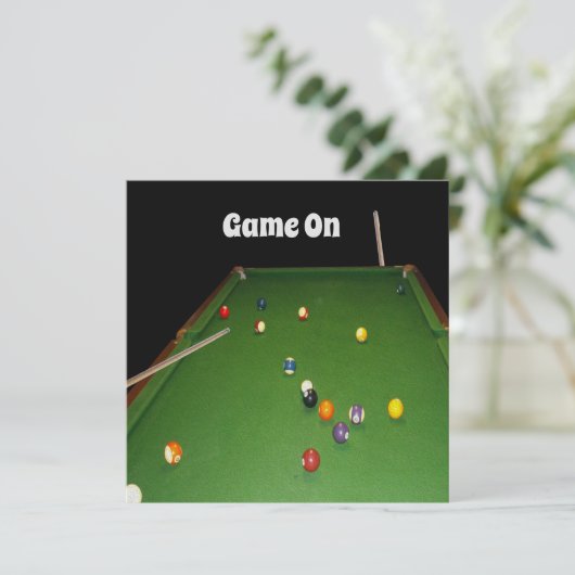 Eightball tafel olieverf met ballen en aanwijzinge (Staand voorkant)