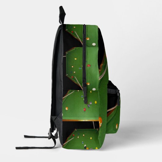 Eightball tafel olieverf met ballen en aanwijzinge bedrukte rugzak (Links)