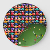 Eightball tafel olieverf met ballen en aanwijzinge grote klok (Voorkant)