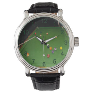 Eightball tafel olieverf met ballen en aanwijzinge horloge
