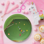 Eightball tafel olieverf met ballen en aanwijzinge papieren bordje (Feest)