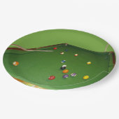 Eightball tafel olieverf met ballen en aanwijzinge papieren bordje (Gekanteld)