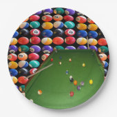 Eightball tafel olieverf met ballen en aanwijzinge papieren bordje (Voorkant)