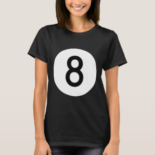 Eightball Zwart Nummer Acht Pool Snooker Ball T-shirt