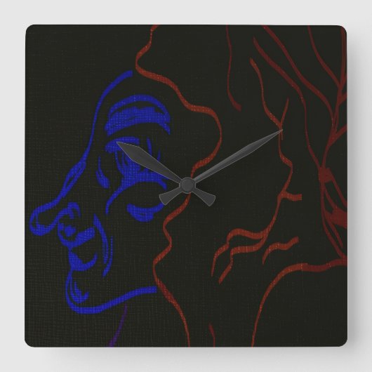 Eighteenth Century Red-haired Baron Vierkante Klok (Voorkant)