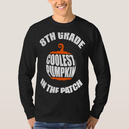 Eighth 8th Grade Coolest Pumpkin In The Patch Kids T-shirt (Voorkant)