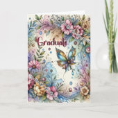 Eighth Grade Graduation Flowers & Butterfly Kaart (Voorkant)