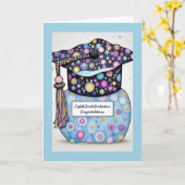 Eighth Grade Graduation Mostly Blue Kaart (Gele Bloem)