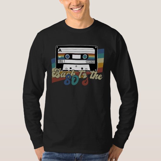 Eighties Back to the 80s Retro Cassette T-shirt (Voorkant)