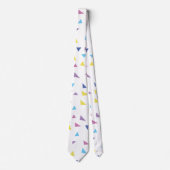Eighties Colorful Retro Triangle Pattern Stropdas (Voorkant)