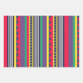 Eighties Colorful Stripes Pattern Eighties Inpakpapier Vel (Voorkant)