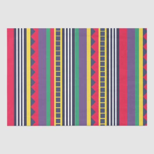 Eighties Colorful Stripes Pattern Eighties Tissuepapier (Voorkant)