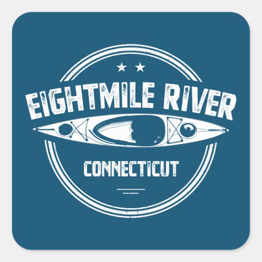 Eightmile River Connecticut Kayaking Vierkante Sticker (Voorkant)