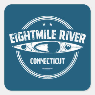 Eightmile River Connecticut Kayaking Vierkante Sticker