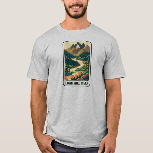Eightmile River Connecticut Kleuren T-shirt (Voorkant)
