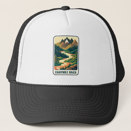 Eightmile River Connecticut Kleuren Trucker Pet (Voorkant)