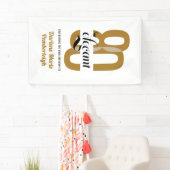 Eighty & Elegant Gold Black 80th Birthday Spandoek (Insitu)