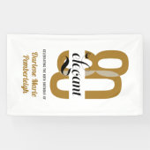 Eighty & Elegant Gold Black 80th Birthday Spandoek (Horizontaal)