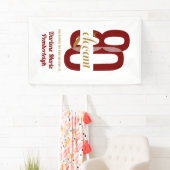 Eighty & Elegant Ruby Red Gold 80th Birthday Spandoek (Insitu)
