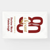 Eighty & Elegant Ruby Red Gold 80th Birthday Spandoek (Horizontaal)