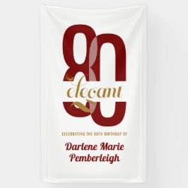 Eighty & Elegant Ruby Red Gold 80th Birthday Spandoek