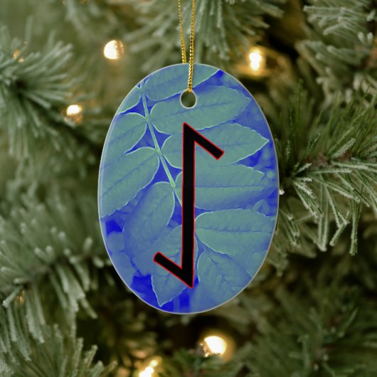 Eihwaz Viking Rune Yule Ornament - Centraal Persev (Boom)